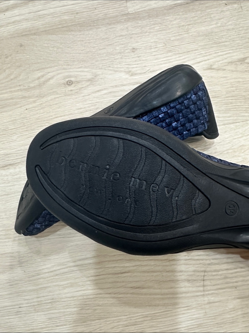 Brand New. bernie mev. Navy Woven Elastic Slip-On Flats - Picture 7 of 7